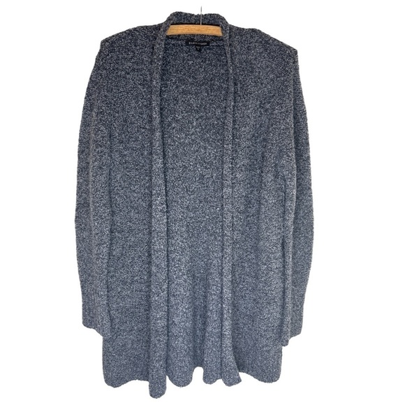 EILEEN FISHER Charcoal Gray Wool Cashmere Blend Nubby Cardigan Sweater Size M - Picture 1 of 16